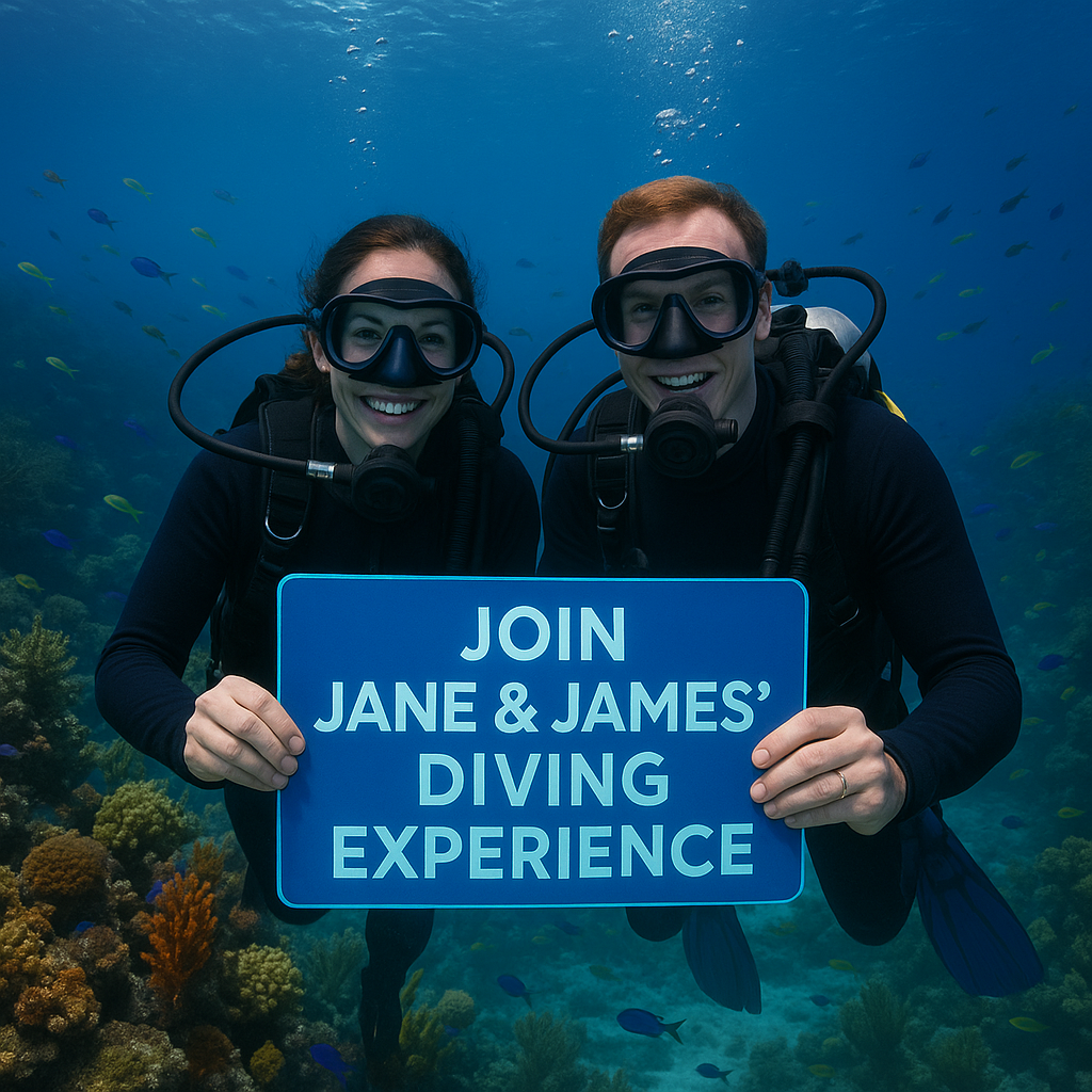 Jane and James underwater